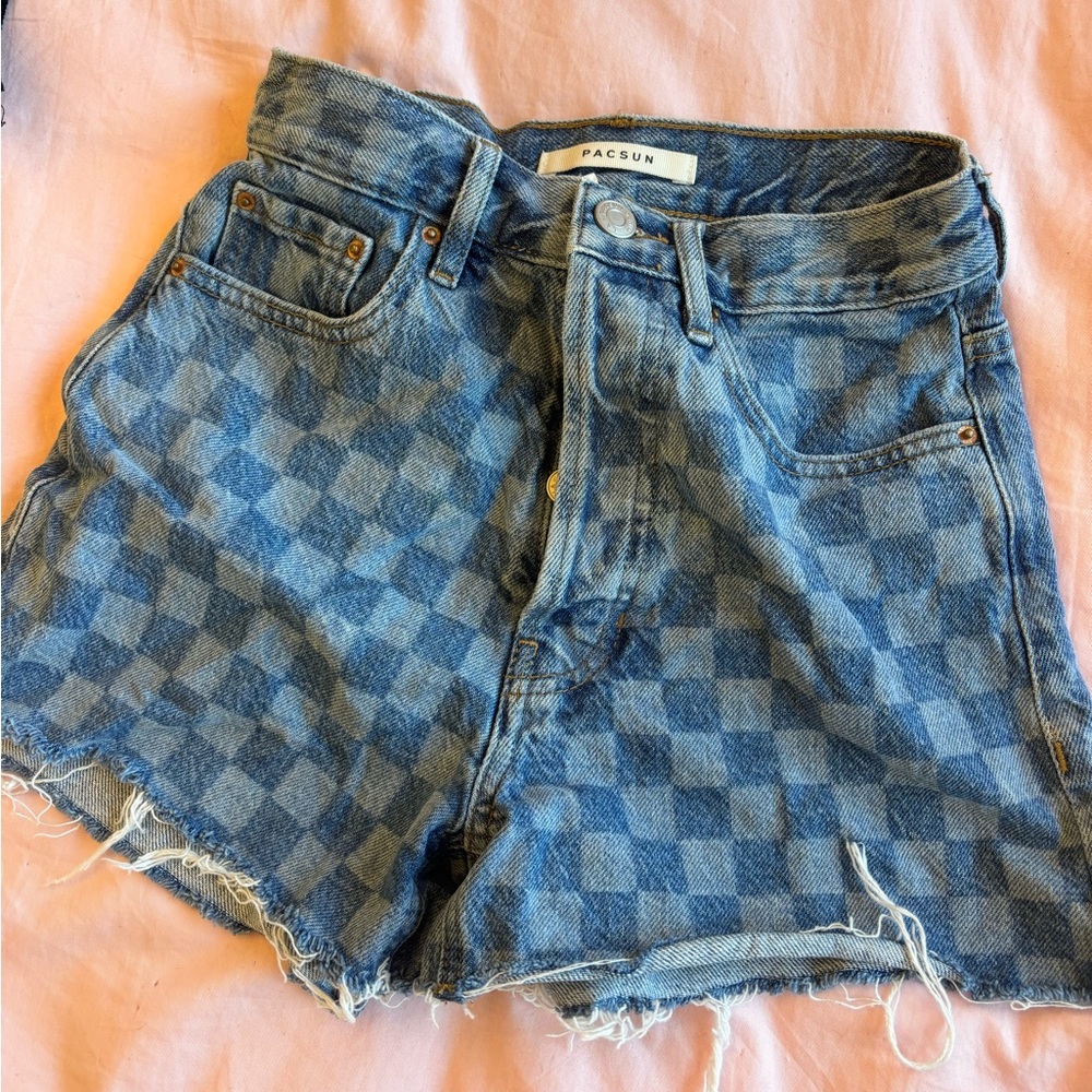 PacSun checker higher waisted shorts